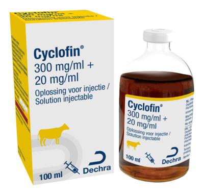 Cyclofin 300 mg/ml + 20 mg/ml oplossing voor injectie voor rund