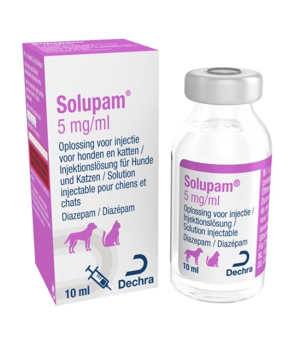 Solupam 5 mg/ml opl. inj. voor honden en katten