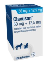 Clavusan 50 mg + 12,5 mg tabletten voor honden en katten