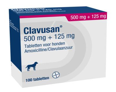 Clavusan 500 mg + 125 mg tabletten voor honden