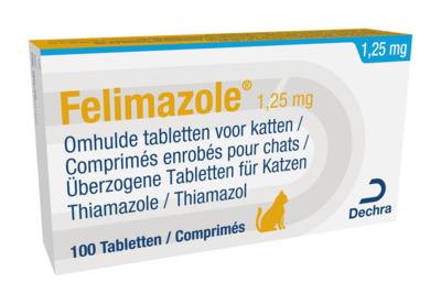 Felimazole 1,25 mg omhulde tabletten voor katten
