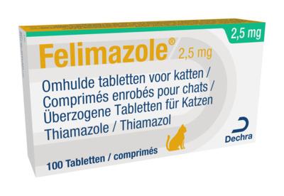 Felimazole 2,5 mg omhulde tabletten voor katten