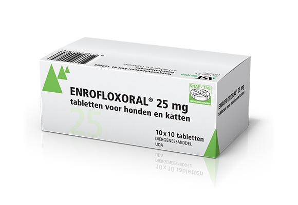 Enrofloxoral 25 mg tabletten voor honden en katten