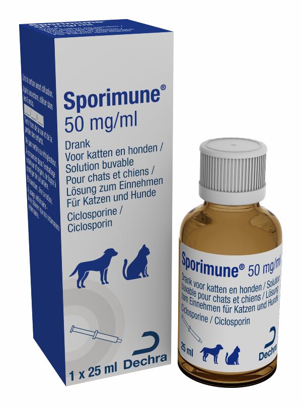 Sporimune 50 mg/ml orale oplossing voor katten en honden