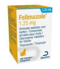 Felimazole 1,25 mg omhulde tabletten voor katten