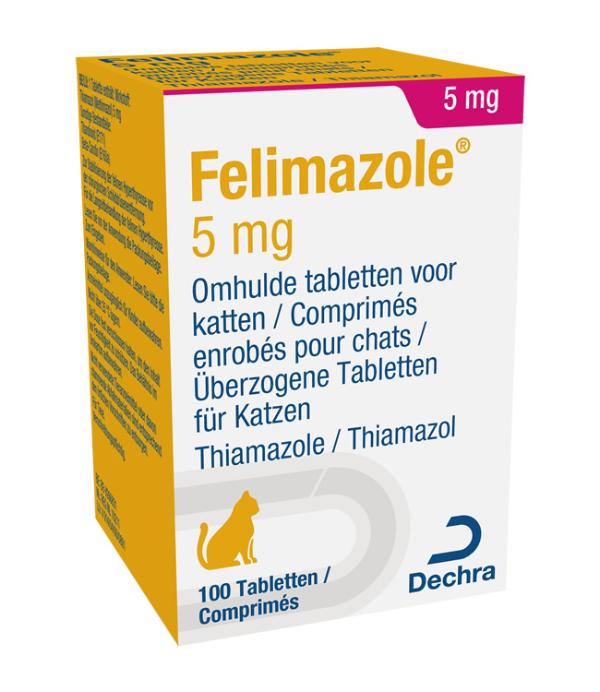 Felimazole 5 mg omhulde tabletten voor katten