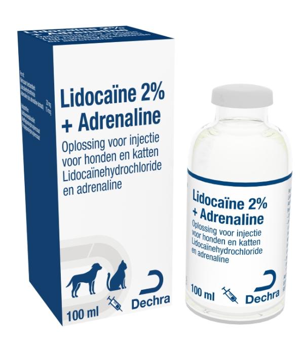 Lidocaïne 2% + adrenaline oplossing voor injectie voor honden en katten