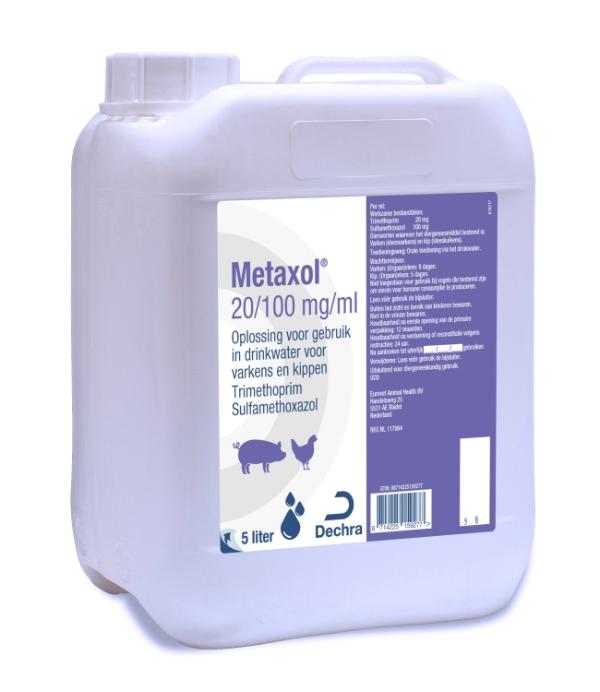 Metaxol 20/100 mg/ml oplossing voor gebruik in drinkwater voor varkens en kippen