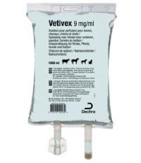9 mg/ml oplossing voor infuus voor runderen, paarden, honden en katten.