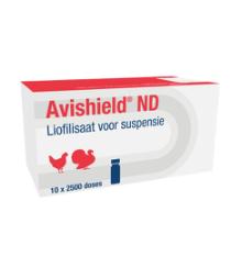 AVISHIELD ND, lyofilisaat voor oculonasale suspensie/gebruik in drinkwater, voor kippen en 
kalkoenen